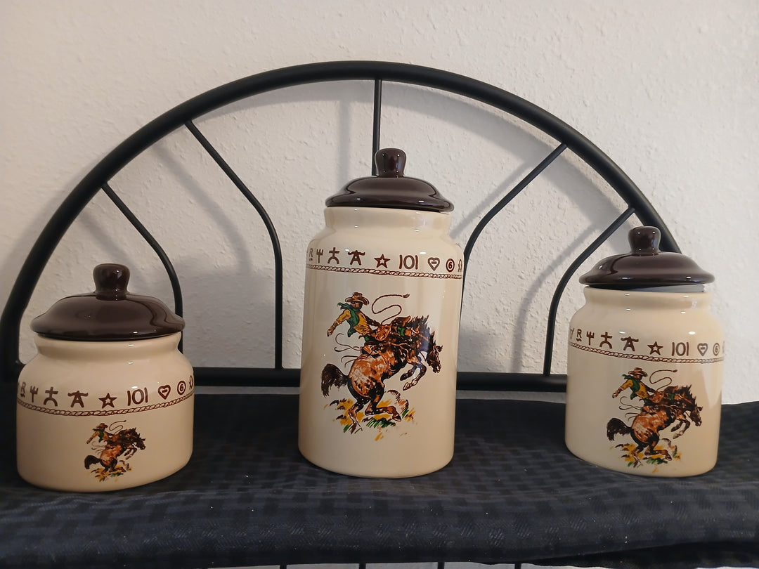 bronco and brands canister set