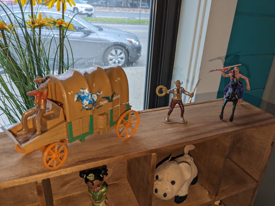 Unique collectibles celebrating western history, perfect for vintage Americana enthusiasts.