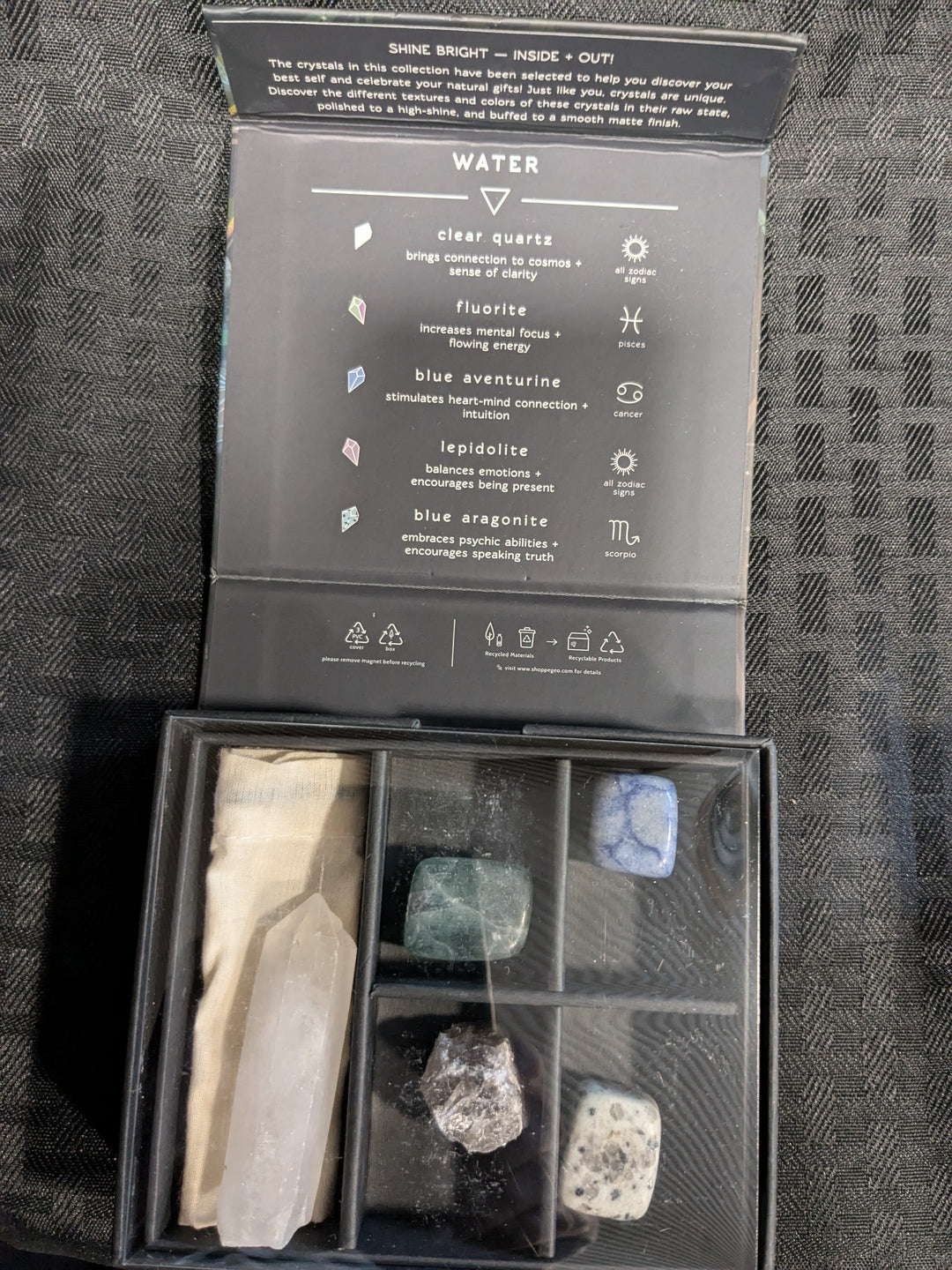 Zodiac crystal collection - water