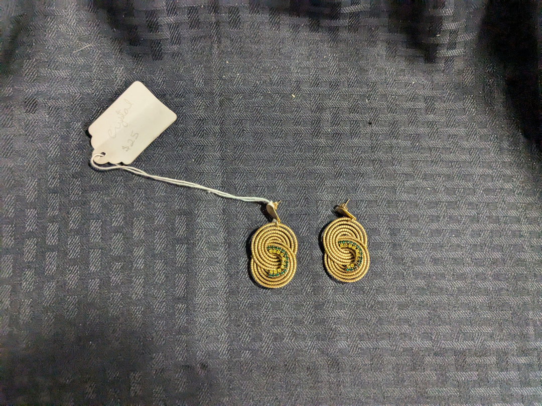 golden green accented earrings