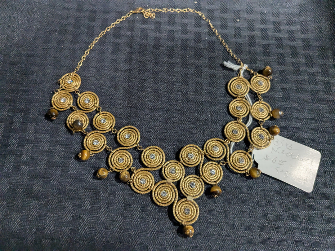 tiger eye bib necklace