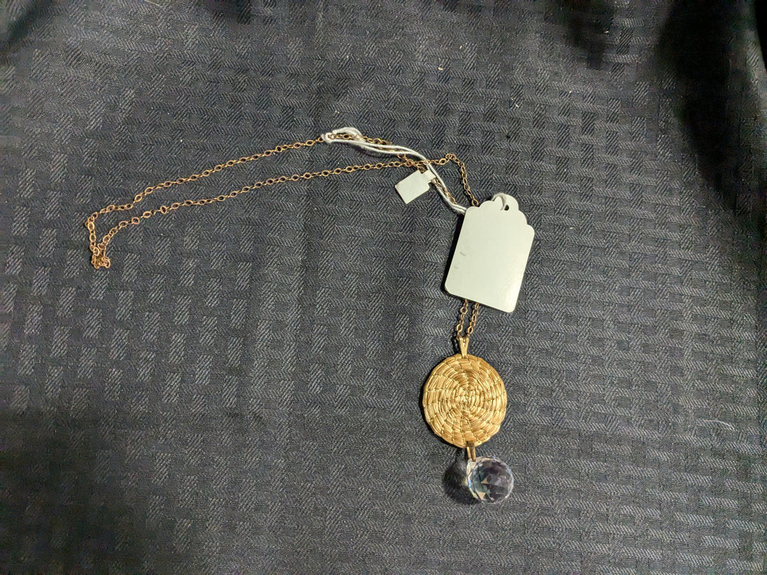 disco ball golden necklace