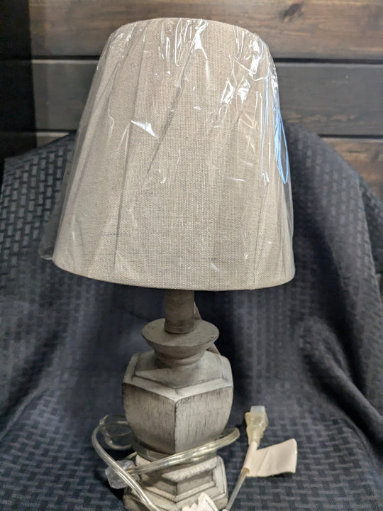 mini antique taupe accent lamp