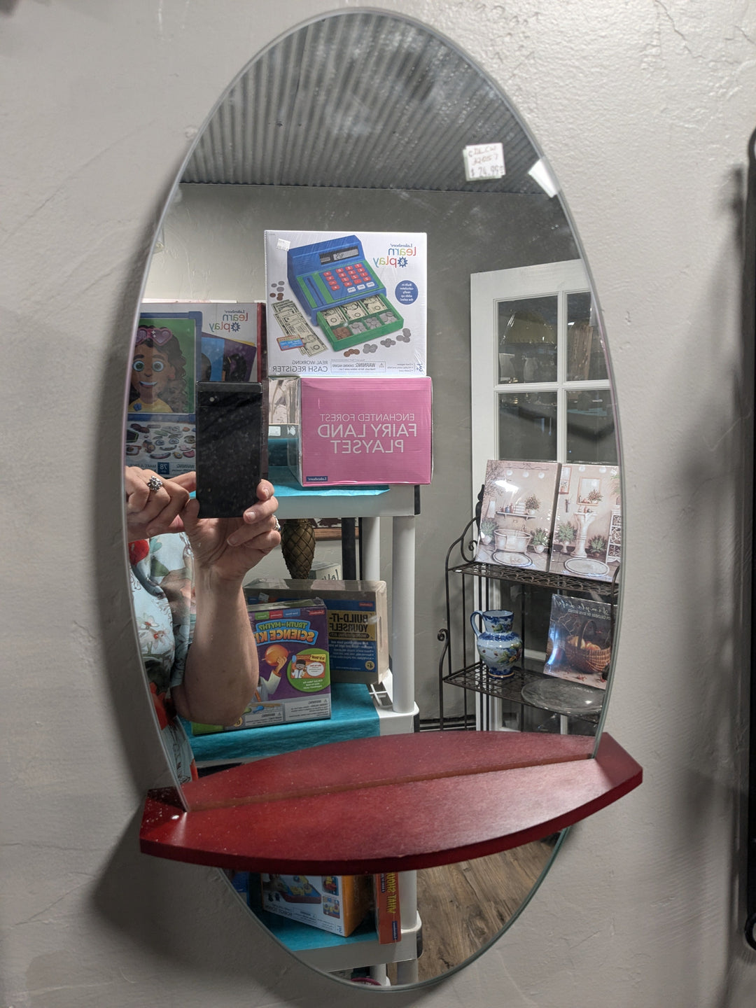 mini mirror with shelf