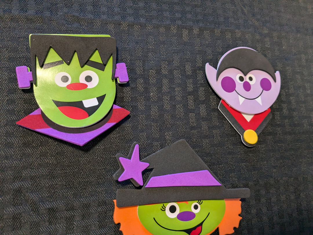 happy Halloween faces readymade craft magnets