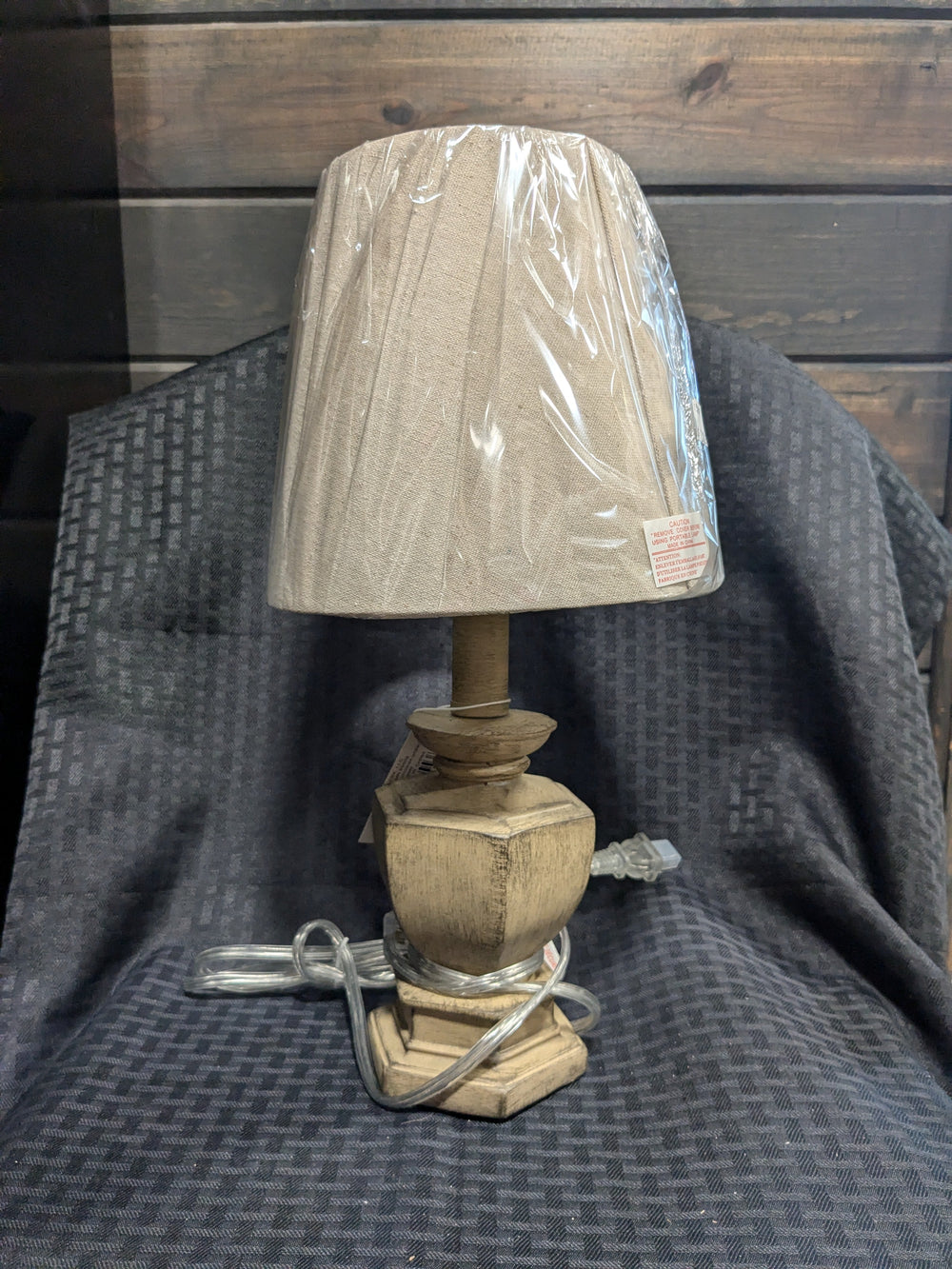 mini antique taupe accent lamp